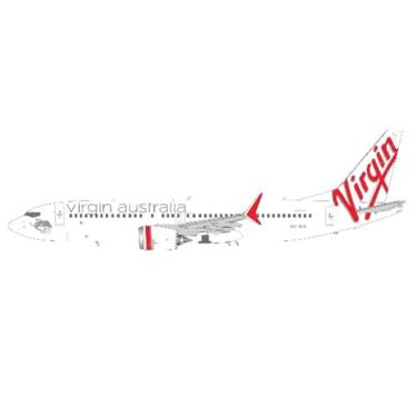 Imagem de GeminiJets Boeing 737 MAX 8 Commercial Aircraft Virgin Australia (VH-8IA) White with Red Tail Graphics Gemini 200" Series 1/200 Diecast Model Airplane