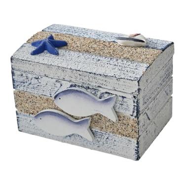 Imagem de Generic Caixa de joias pequena, tipo do, estojo de presente, caixa de madeira decorativa para senhoras, lembrancinhas de praia, Natal, com Peixe