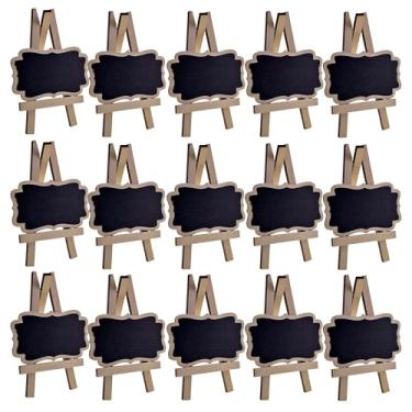 Imagem de Kit Mini Lousa Cavalete Madeira P/Identificar Comida Festa Buffet Decoracao Casamento Lousinha (15)