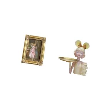 Imagem de Fenteer Porta-retratos de Resina para Fotos, Porta-cartões com Estátua de, Bandeja para Chaves, Porta-retratos de Arte Moderna, Porta-retratos Frontal