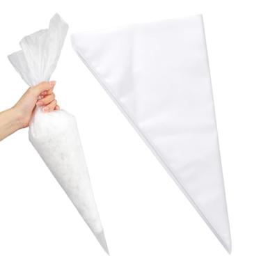 Imagem de 200 sacos de confeitar extragrandes sacos de confeiteiro descartáveis de 61 cm, sacos de confeitaria transparentes anti-explosão, sacos de confeiteiro antiderrapantes espessos para cobertura, ideal