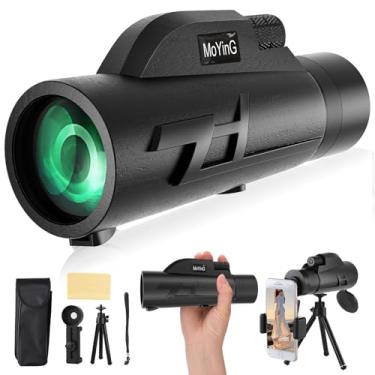 Imagem de Telescópio monocular de alta potência 20 x 50 com tripé para smartphone, bolsa portátil - ideal para observação de pássaros, caça, caminhadas, acampamento - visão grande com prisma BAK4 e lente FMC