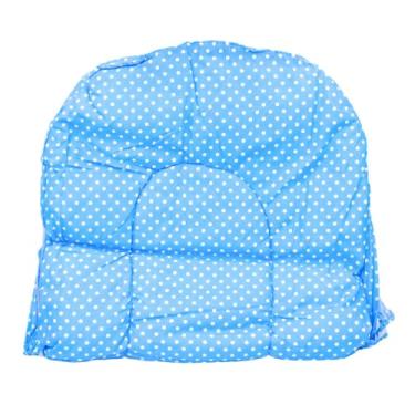 Imagem de Berço Portátil com Mosquiteiro, Azul com Bolinhas Brancas, Base Acolchoada, 91x46x36cm, Material em Poliamida e Algodão, Dobrável com Bolsa de Transporte e Travesseiro