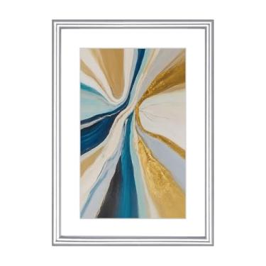 Imagem de Fkvat Porta-retrato 12 x 18 cm, moldura prateada de alumínio fino escovado com vidro HD, serve para 10 x 15 com tapete ou 12 x 17 sem tapete, para mesa e parede, 1 pacote