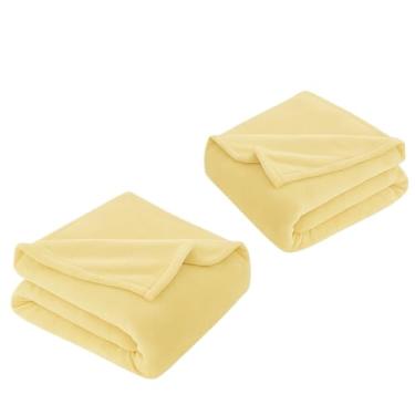 Imagem de Manta Casal, Coberta Manta Cobertor Casal Microfibra Lisa Antialérgica Coberta Macia Quentinha, 1,80x2,00m(AMARELO,1 COBERTA)