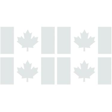 Imagem de Pacote com 4 adesivos refletivos da bandeira do Canadá - 15 x 7 cm - Decalques duráveis e à prova d'água para veículos, carro, para-choque, caminhão, motocicleta, capacete, laptop, garrafa de água