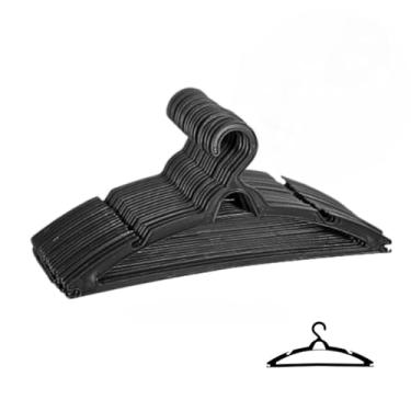 Imagem de Cabide Para Roupas Adulto Reforçado Preto Organizador de Armário(30)