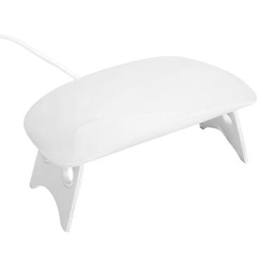 Imagem de Mini lâmpada de LED para unhas, luz UV de 6 W para esmalte de gel, suporte dobrável, cabo USB embutido, secador de unhas portátil para viagens, modos de temporizador de cura rápida