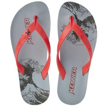 Imagem de Chinelo Kenner Summer Tsunami Masculino - Cinza e Vermelho, 42