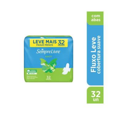 Imagem de Absorvente Externo Sempre Livre Adapt Cobertura Suave com abas 32 unid