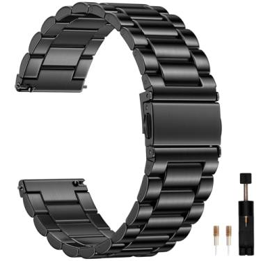 Imagem de GEAK Pulseira de relógio de 20 mm compatível com Garmin Vivoactive 5, Vivoactive 6/3/Venu/Forerunner 245/165/55/Galaxy Watch 7/6/5/4/Classic/Active, pulseira de substituição de metal de liberação