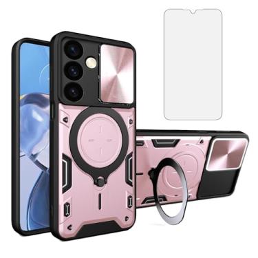 Imagem de Asuwish Capa de telefone para Samsung Galaxy S24 Plus S24+ 5G capa magnética para câmera deslizante com protetor de tela e suporte de anel acessórios de celular híbrido S24plus 24S + S 24 24+ mulheres