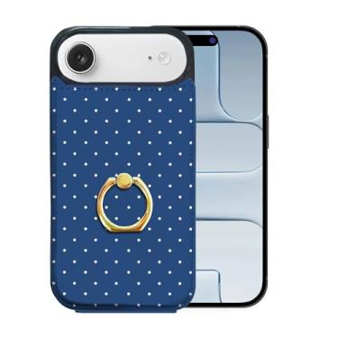 Imagem de Lyforaz Capa carteira compatível com iPhone 17 Air com suporte para cartão, anel de dedo de rotação de 360°, bloqueio RFID, botões duplos protetores à prova de choque para ip17Air 16,5 polegadas