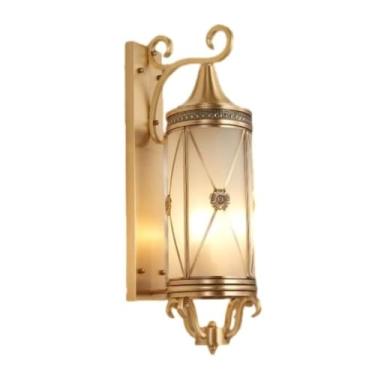 Imagem de Luminária de parede externa, toda em cobre à prova d'água, estilo americano, para entrada, corredor de pátio de casa, jardim (Tipo I fosco)