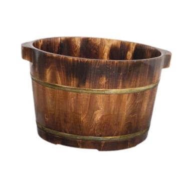 Imagem de WeiLaiKeQi Banheira de madeira para pés, sauna, banheira para pés, confortável, espessada, multiuso, para pés, barril para spa, casa, mulheres, homens, Color B 26cm