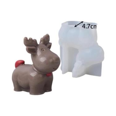 Imagem de Molde De Silicone 3D Para Velas De Natal Com Design De Rena E Boneco D