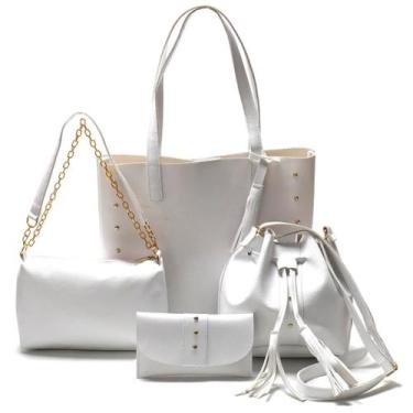 Imagem de Kit Bolsa Feminina com 4 Peças para Todas as Ocasiões - NoBrand, Branc