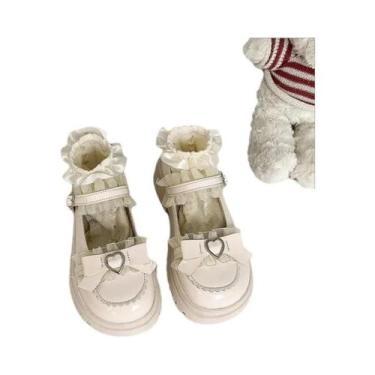 Imagem de Sapatos Kawaii Lolita JK Plataforma Com Salto Médio Estilo Escolar Jap