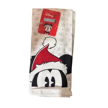 Imagem de Disney Toalhas de cozinha de Natal Mickey Mouse, 100% algodão, pacote com 2, 40,6 x 66 cm, super macias, tema natalino (Papai Noel)