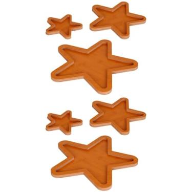 Imagem de Kit Conjunto 6 Petisqueiras Estrela em MDF - Decoração para Ceia de Natal, Mesa Posta e Servir Petiscos (13, 21 e 30 cm)