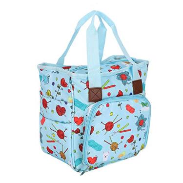 Imagem de Zerodis Organizadores de Embalagem de Bolsa de Armazenamento Multifuncional Bolsa de Armazenamento de Viagem Interlayer Acomoda Organizador Multifuncional de tricô de Agulha para Compras ou Viagem