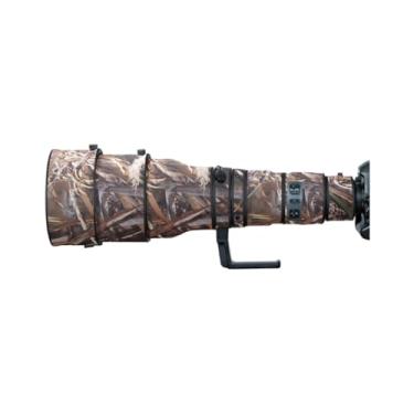 Imagem de COMEOXO Capa de lente para Nikon AF-S 600 mm F/4 G VR camuflagem capa de proteção para lente de câmera (cor #Camuflagem de grama murcha - à prova d'água)
