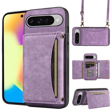 Imagem de Capa de telefone para Google Pixel 10/10 Pro 5G capa carteira com alça de ombro transversal, suporte de cartão de couro PU, acessórios para celular, bolsa flip para celular Pixel10 10Pro, dez meninas