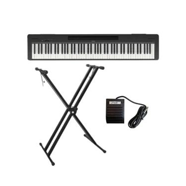Imagem de Piano Digital Yamaha P-145  Bluetooth - 88 Teclas GHC Toque Realista + Suporte em X + Pedal Sustein