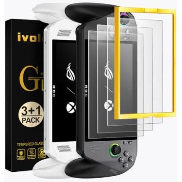 Imagem de ivoler Pacote com 3 protetores de tela antirreflexo gravados para ASUS ROG Xbox Ally/ROG Xbox Ally X Handheld 2025, vidro temperado antirreflexo fosco com moldura de alinhamento, proteção de cobertura
