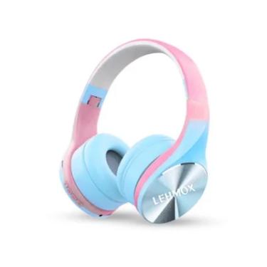 Imagem de Fone De Ouvido S/ Fio Bluetooth - Graves Extras Lehmox Lef-1060 Rosa/azul