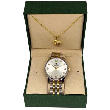 Imagem de Relógio Feminino Tuguir Analógico 2130 Prata e Dourado-Feminino