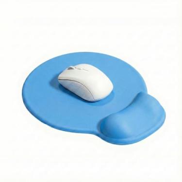 Imagem de Tscuite Mouse pad ergonômico com descanso de pulso em forma de ervilha – com suporte preenchido com gel, ideal para uso em laptop e desktop no escritório, jogos (azul)
