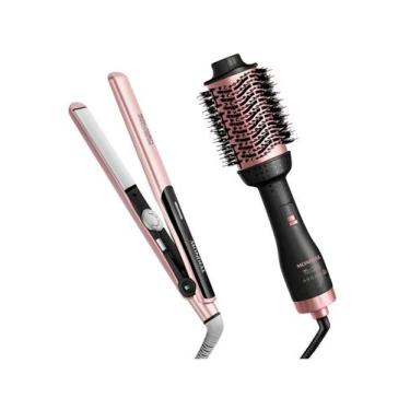 Imagem de Kit Mondial 2 em 1 com Escova Secadora ES14 Black Rose Argan e Chapinh