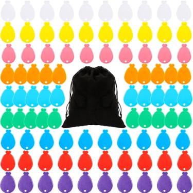 Imagem de Hoarost 91 Pçs Pesos de Balão de Plástico Pesos Coloridos em Forma de Balão Pesados Pingentes de Balão Pesado para Casamento Férias Celebração Festa de Aniversário, 9 Cores