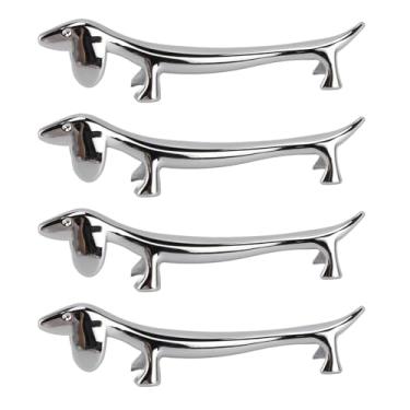 Imagem de QANYEGN 4 pçs suporte de pauzinho de liga de zinco, suporte de colher de pauzinho, suporte de talheres de forma animal para decorações de mesa de cozinha em casa (Filhote de cachorro)