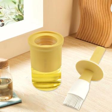 Imagem de Dispensador de óleo com pincel – Frasco dispensador de óleo com escova de silicone para cozinha, vinagre e molho para churrasco, fritura, dispensador de óleo de vidro com escova resistente ao calor