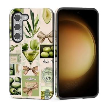 Imagem de Zhhoya Capa para Samsung Galaxy S23, Dirty Martini Vintage Matchbox Colagem Padrão Impressão Capa de Telefone À Prova de Choque Híbrida 2 Camadas Proteção Rígida para Meninas Mulheres Meninos Homens