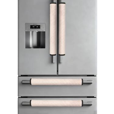 Imagem de HOPEPIG 4 peças de capas de maçanetas de geladeira, capas antiderrapantes para maçanetas de geladeira, puxadores de decoração de utensílios de cozinha antiderrapantes e antiestáticos, protetor de alça