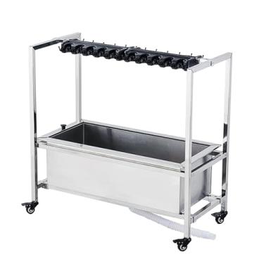 Imagem de Pia de esfregão de chão, pia interna e externa, bacia de serviço de aço inoxidável, pia de lavanderia independente, banheira utilitária, para lavanderia, garagem, porão, jardim (93 cm/36,6 pol.)