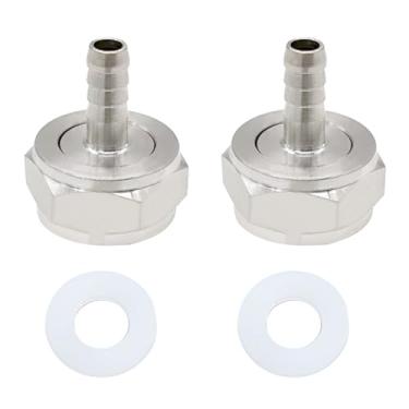 Imagem de JoyTube Conector de farpa acoplador de barril, farpa de 5/40.6 cm x rosca G5/8 aço inoxidável 304 Beer Kegerator Sankey acopladores porca sextavada linha de cerveja encaixe de bico com arruela de
