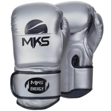 Imagem de Luva Boxe Muay Thai Kickboxing New Energy - Mks Combat (PRATA, 10oz)