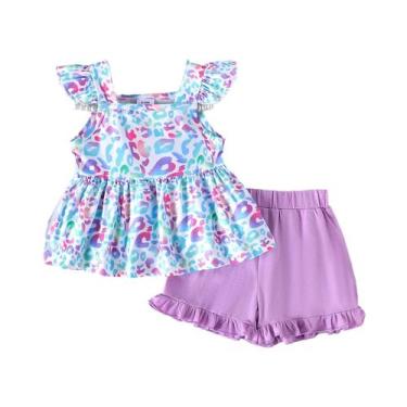 Imagem de Conjunto De Verão Para Meninas De 1 a 3 Anos, Colete Preto Sem Mangas 