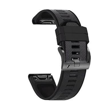 Imagem de RORFFK Pulseira de silicone de 26 mm para Garmin Fenix 5X Plus 6X Pro 3 3HR Descent MK1 MK2 /D2 Delta PX Pulseira de ajuste fácil (Cor: G, Tamanho: 26 mm para Fenix 3)