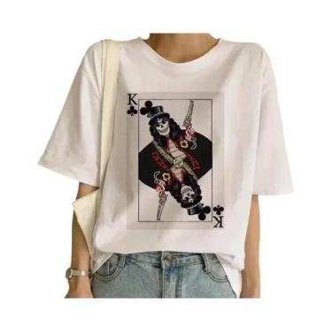 Imagem de Camiseta Feminina Branca Guns N' Roses - Estilo Punk Rock, BR-P, Tênis