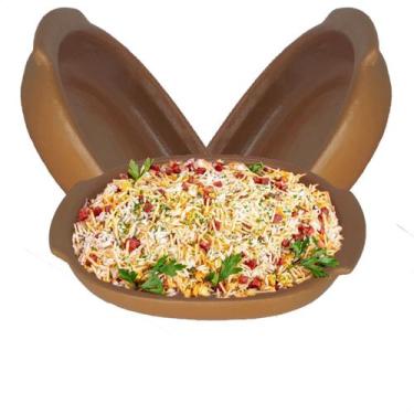 Imagem de Assadeira Cerâmica De Barro Jogo De Travessas Kit Salada 3un - RS Vale