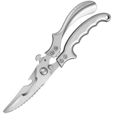 Imagem de Tesoura Cozinha Aço Inoxidável Profissional Corte Frango Lâmina Afiado Cabo Ergonômico Original(Tesoura 560-2)