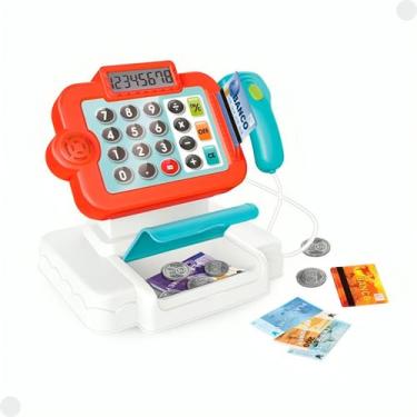 Imagem de Brinquedo Caixa Registradora Vermelha C/ Som DMT6824- DMToys - DM Toys