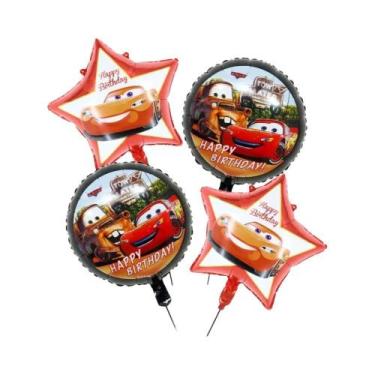 Imagem de Conjunto De Balões De Folha Do Lightning McQueen Para Decoração De Fes