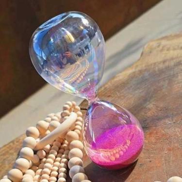 Imagem de Ampulheta Decorativa de Vidro Fruta Cor 15 ou 30 Minutos Relógio de Ar