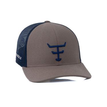 Imagem de Bone Texas Farm - Double - Tf912 - Marrom Caqui/ Azul Marinho Único-Unissex